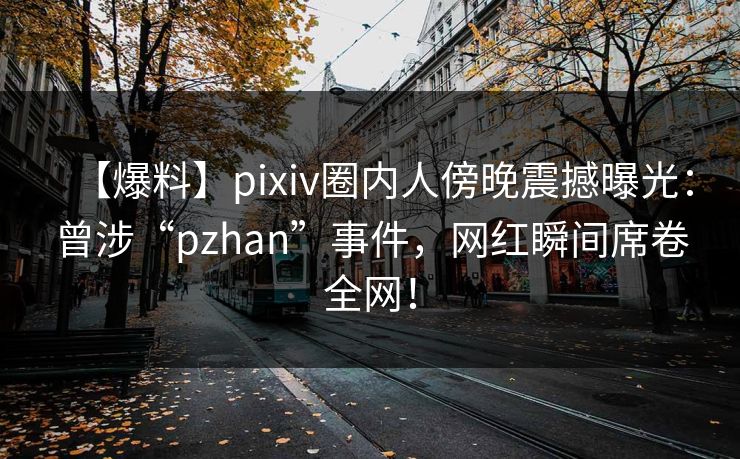 【爆料】pixiv圈内人傍晚震撼曝光：曾涉“pzhan”事件，网红瞬间席卷全网！