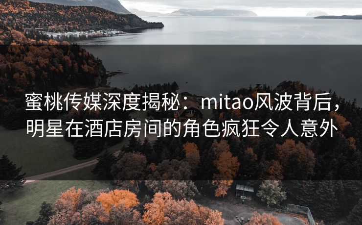 蜜桃传媒深度揭秘：mitao风波背后，明星在酒店房间的角色疯狂令人意外