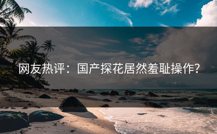 网友热评：国产探花居然羞耻操作？