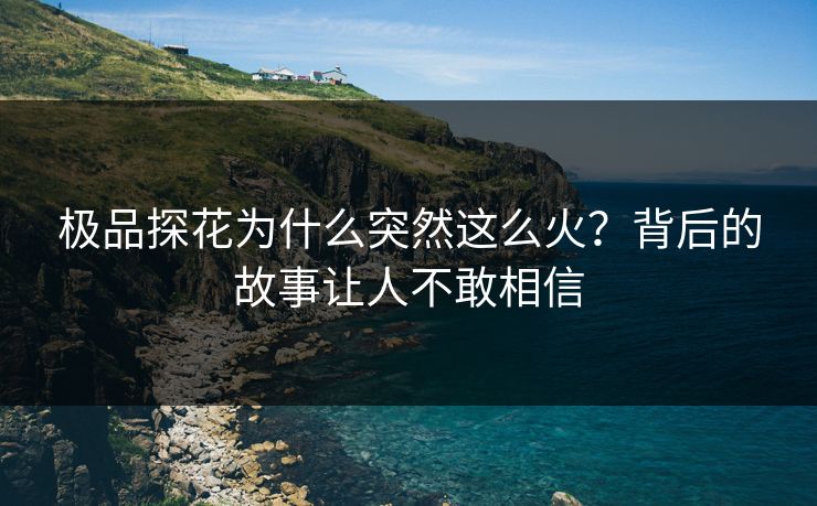 极品探花为什么突然这么火？背后的故事让人不敢相信