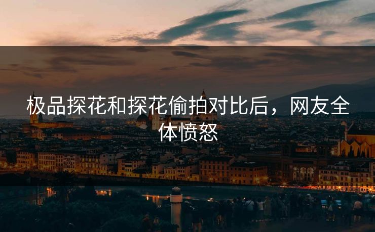 极品探花和探花偷拍对比后，网友全体愤怒