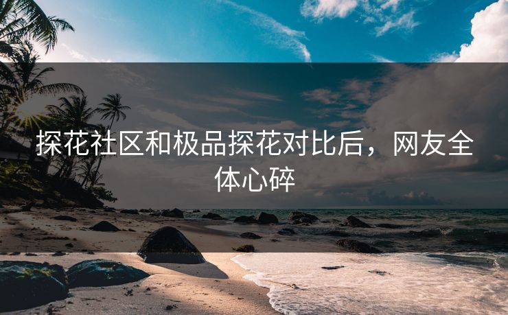 探花社区和极品探花对比后，网友全体心碎