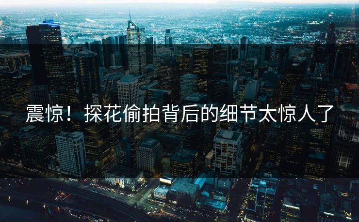 震惊！探花偷拍背后的细节太惊人了
