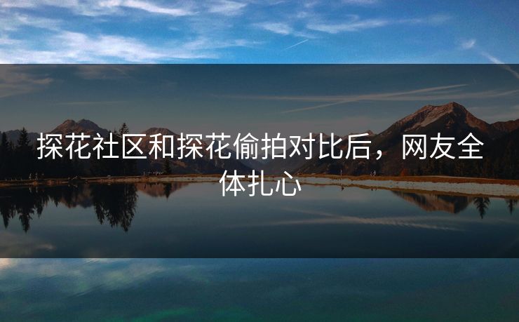 探花社区和探花偷拍对比后，网友全体扎心