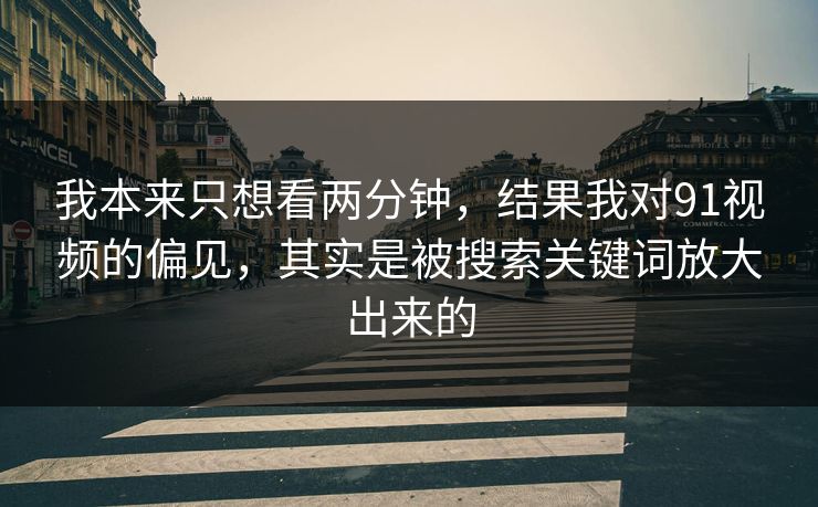 我本来只想看两分钟，结果我对91视频的偏见，其实是被搜索关键词放大出来的
